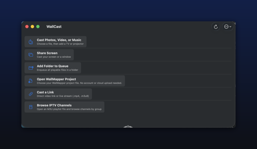 WallCast launcher on macOS